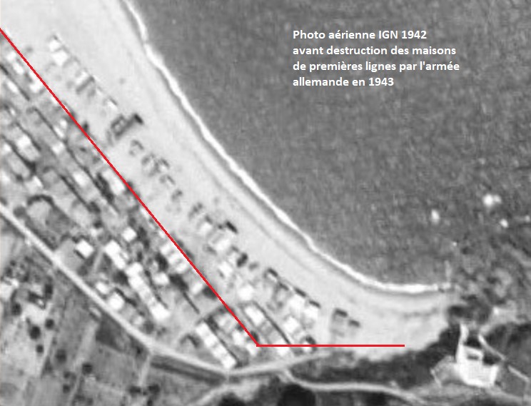 le racou avant destruction 1eres ligne 1942 - Photographies aériennes
